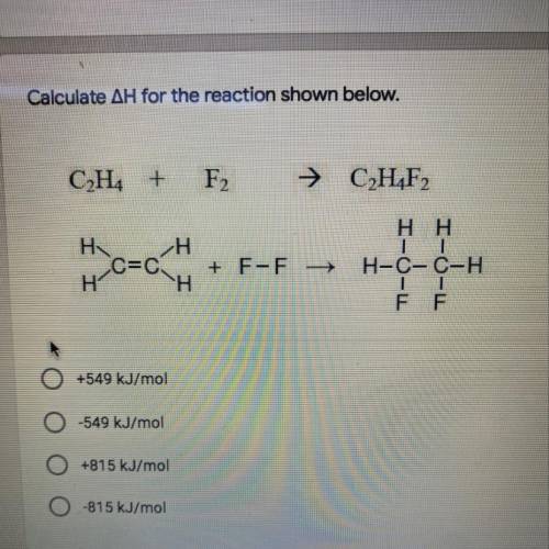 Calculate for reaction shown please