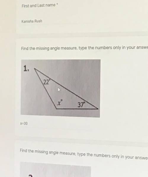 Find the missing angle measure. Type the numbers only in your answer.