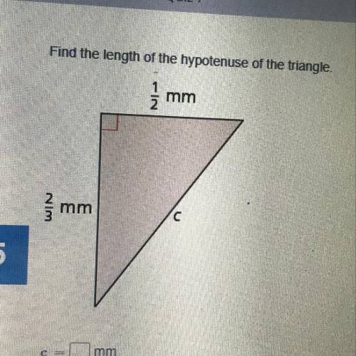 Find the length of the hypotenuse of the triangle.