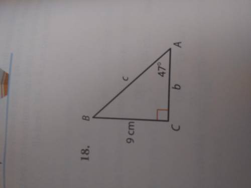 Solve each right triangle. Round answers to the nearest tenth.