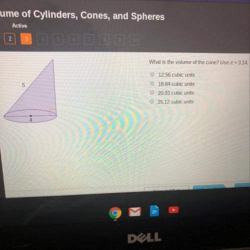 What is the volume of the cone? use pi= 3.14 NEED HELP ASAP THANK U!