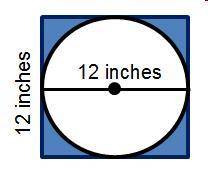A circle fits in a square with sides of 12 inches. What is the approximate area of the shaded region