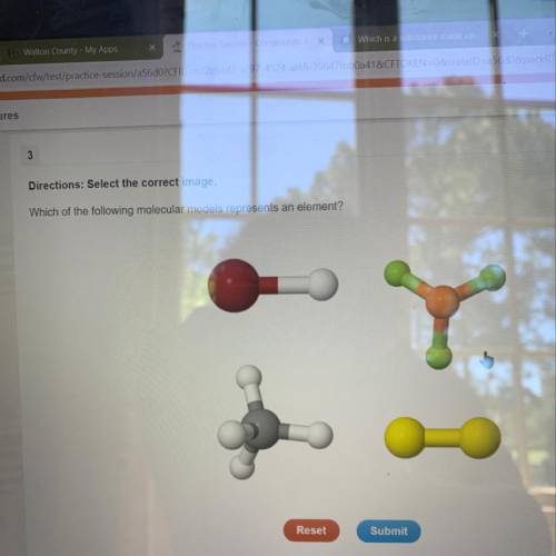 Which of the following molecular models represent an element