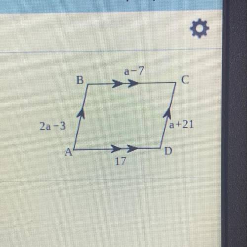 **ANSWER QUICK** use the diagram of parallelogram ABCD to find the length of each side