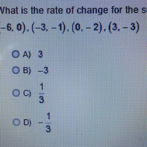What is the change of rate for the set of ordered pairs??
