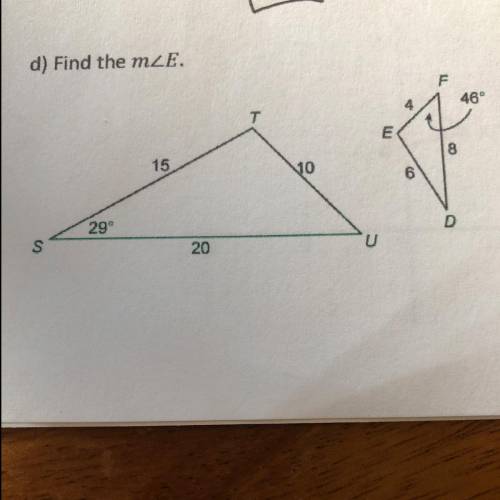 Find the measure of angle E.
