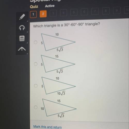 Which triangle is a 30°-60°-90° triangle?