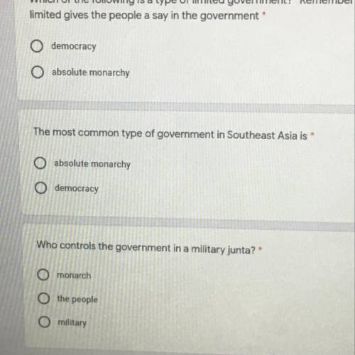 The most common type of government in Southeast Asia is...