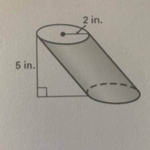 Use cavalier’s principales to find the volume of the oblique cylinder