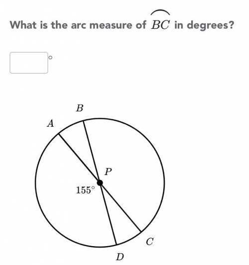 What is the arc measure of BC in degrees
