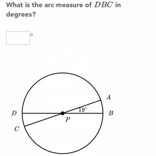 What is the arc measure of DBC in degrees