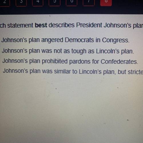 Which statement BEST describes President Johnson’s plan for Reconstruction?