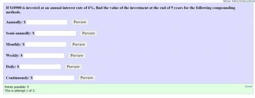 If $10900 is invested at an annual interest rate of 6%, find the value of the investment at the end