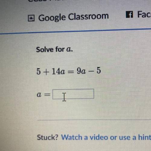 What is a, solve for a