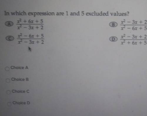 In which expression are 1 and 5 excluded valueschoice Achoice Bchoice Cchoice D