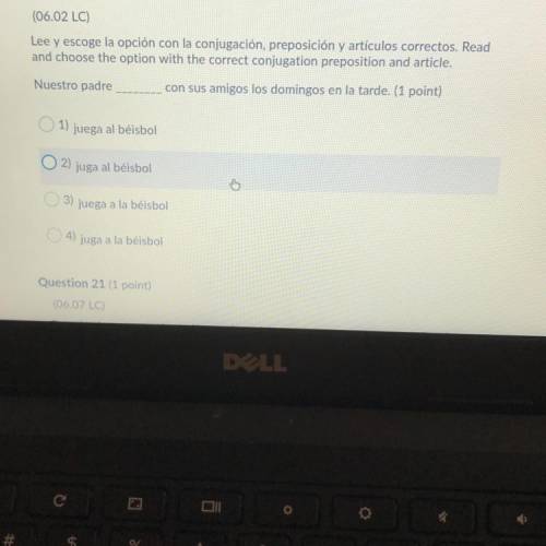 Read and choose the option with the correct conjugation preposition and article