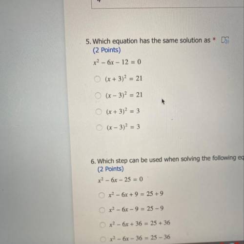Can someone help me please! 5. Which equation has the same solution.