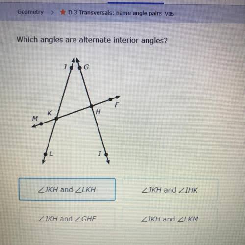 What angles are alternate interior angles?