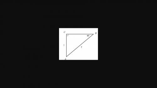 For the right triangle shown, which expression represents the length of CA?A) 7 sin(40°) B) 7 cos(40