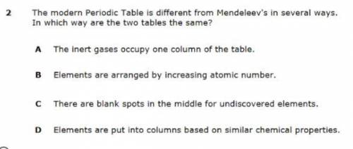 See picture, its about the periodic table
