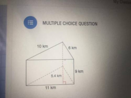 The multiple choice are 267.3km cubed 534.6km cubed And 584 km cubed