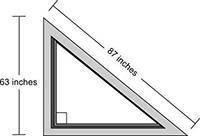 What is the length of the third side of the window frame below? (1 point) (Figure is not drawn to sc