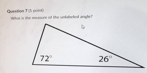 PLEASE HELP 15pointsWhat is the measurement of the unlabeled angle. 90 degrees 28 degrees82 degrees