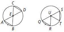 The circles are congruent. Which conclusion can you draw?