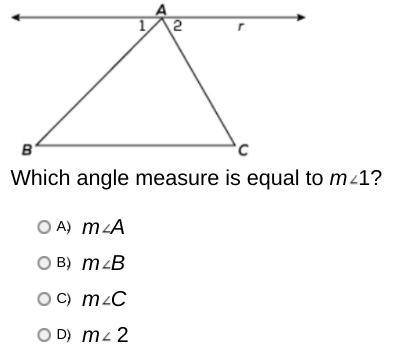 I NEED HELP ASAP In the diagram, line r is parallel to bc.