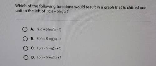 Which of the following functions would result in a graph that is shifted oneunit to the left of g(x)