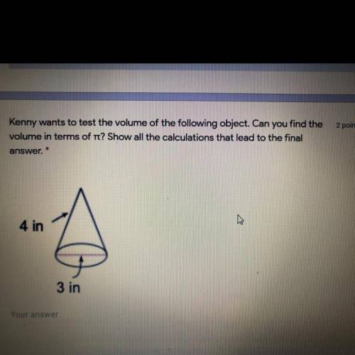 What is the volume in terms of pi?