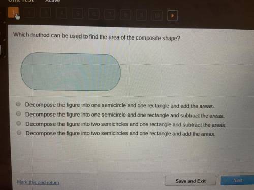 Which method can be used to find the area of the composite shape?