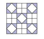 Study this tile pattern and describe how it illustrates the Pythagorean Theorem. Support your descri
