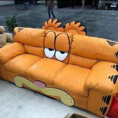 Would you sit on the garfield couch?