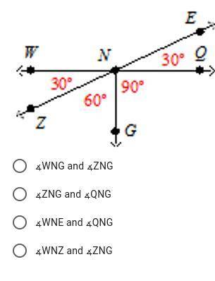 Name the complementary angles in the diagramThis would help a lot, thanks! :)
