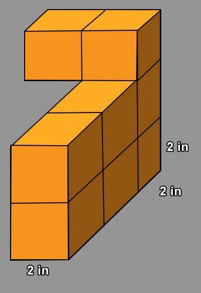 What is the volume of the solid? A) 8 cubic inches  B) 12 cubic inches  C) 32 cubic inches  D) 64 cu