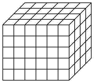 Suppose each cube in this figure is a 1/2 -inch cube. Select all that are true. The dimensions of th