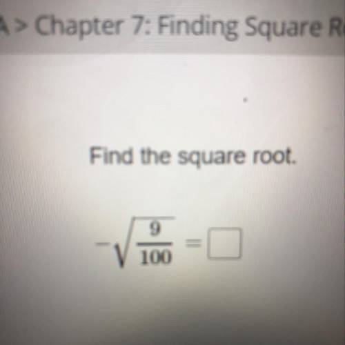 Find the square root of -9/100