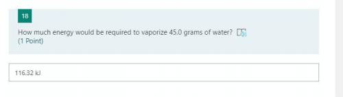 Important: How much energy would be required to vaporize 45.0 grams of water?