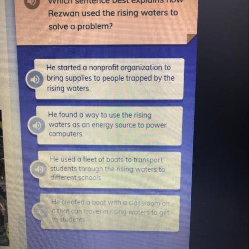 Which sentence best explains how Rezwan used the rising waters to solve a problem