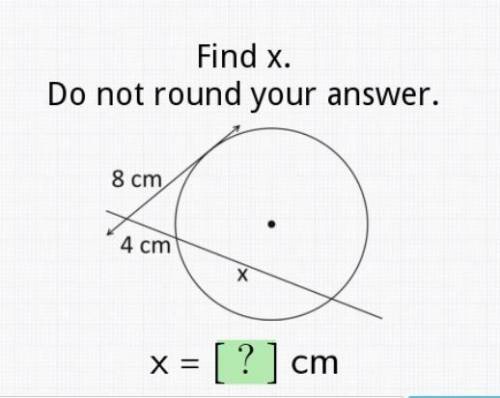 Find x. Do not round your answer. Angle Measures and Segment Lengths.