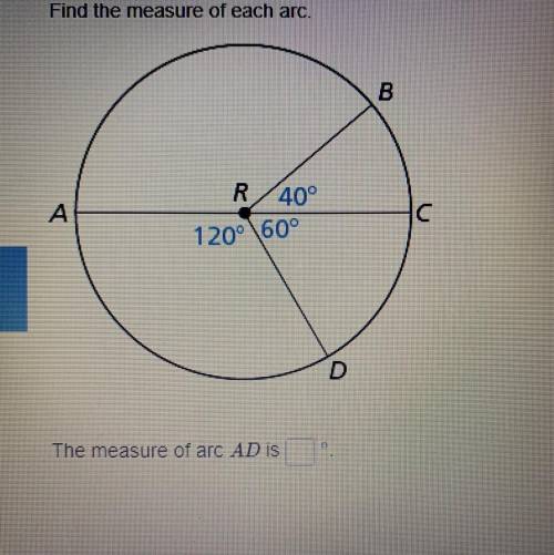 The measure of the arc BC is __.  PLEASE HELP ME WITH THIS QUESTION. ITS URGENT