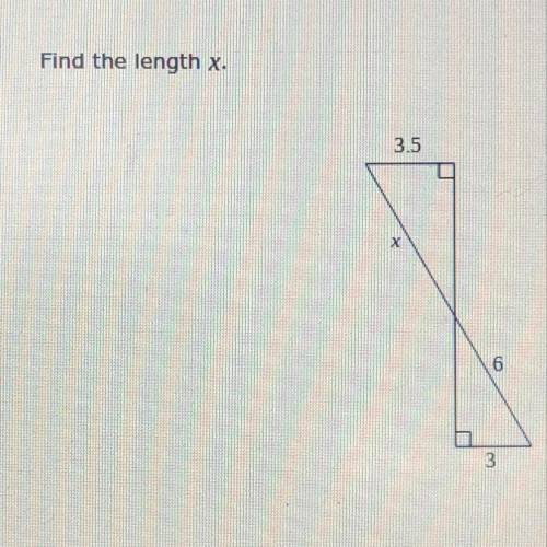 Find the length x It would help me so much thanks