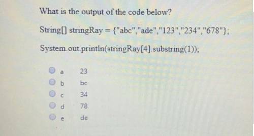 What is the output of the code below? PLEASE HELP