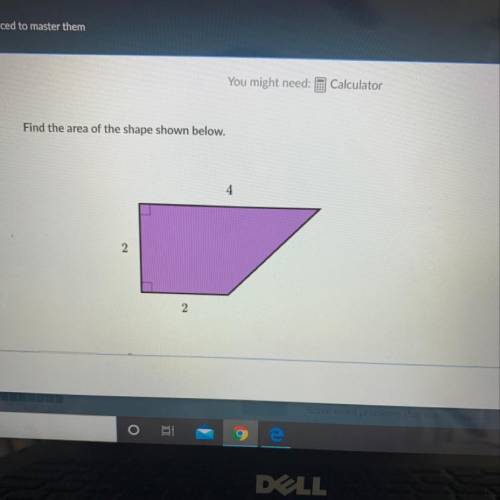 Find the area of the shape shown below.  pls help!!