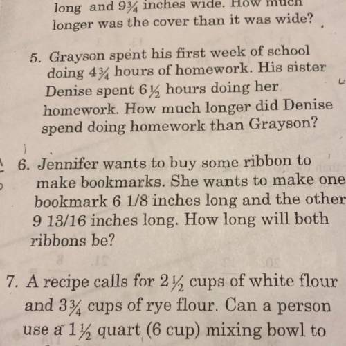 I need help on question 6. And 7.