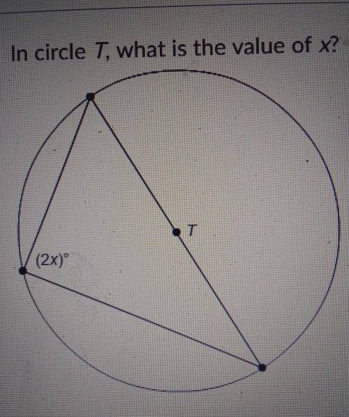 In circle T, what is the value of x?18455090