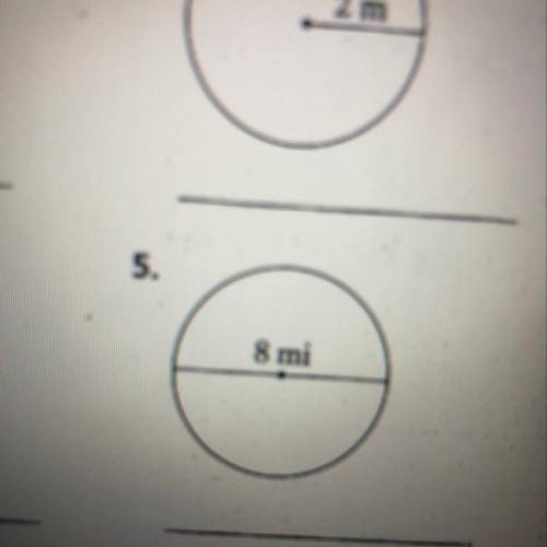 Circumference and Area of a circle  #5 please