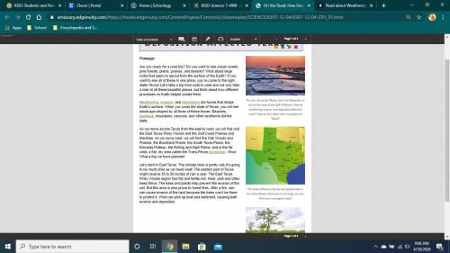 Read about Weathering and Erosion in Texas to answer the following question.How do the processes of