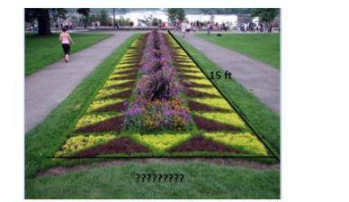 A rectangular flower garden has an area of 75 square feet. It is 15 feet long. How wide is the garde